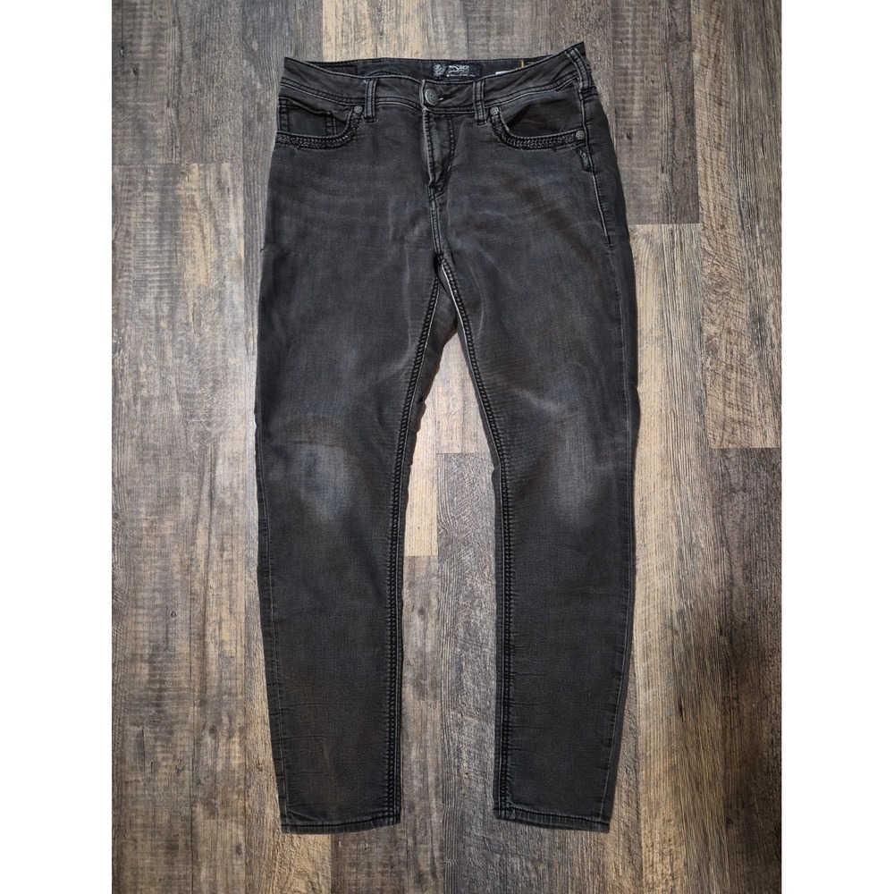 Silver Jeans Joga Suki High Skinny Faded Black Women W32 L31